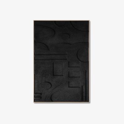 The Range Abstract Black Textured Wall Art - Black