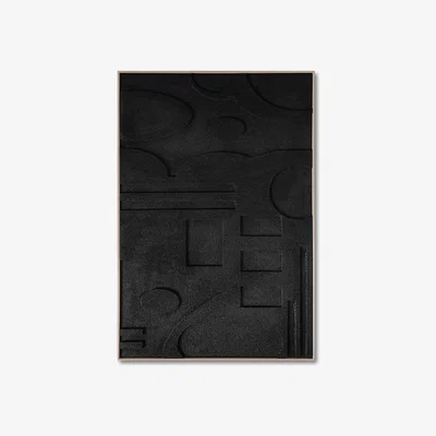 The Range Abstract Black Textured Wall Art - Black