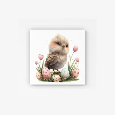 The Range Easter Cukoo Design HD Metal Print - Neutral / 40cm