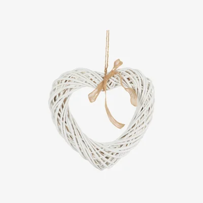 The Range Wicker Heart Decoration - White