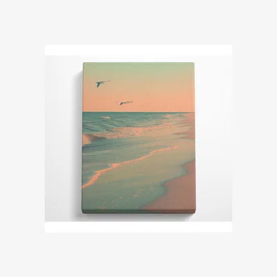 The Range Calm Beach Canvas Print - Black / 50.8cm