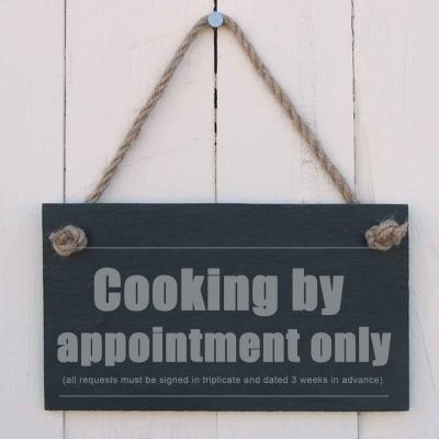The Range Slate Hanging Sign Cooking By Apt Only