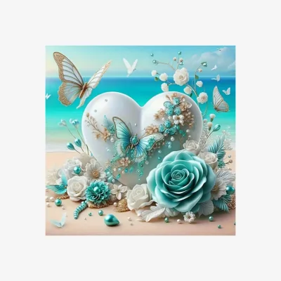 The Range Beach Butterfly Scene Diamond Painting Kit - Multi