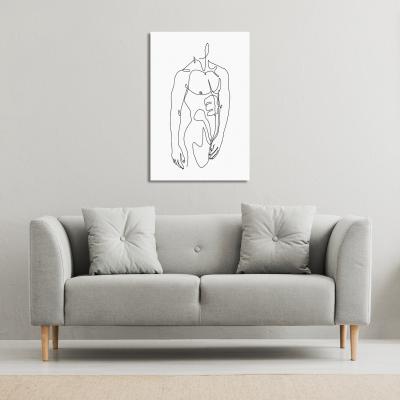 The Range line art of male body Canvas Print - White / 31cm / 41cm