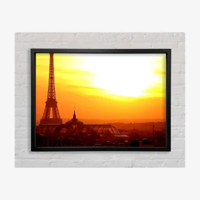 The Range Eiffel Tower At Sunset Framed Print Architecture Prints - Black