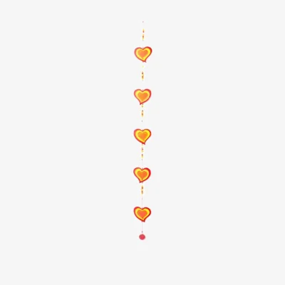 The Range Red and Yellow Heart String Sun Catcher Window Hanging Suncatcher - Red
