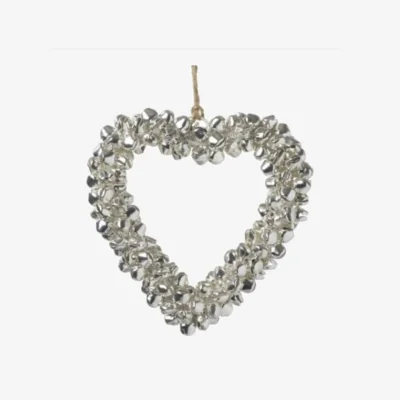 The Range Hanging Silver Bell Heart - Silver