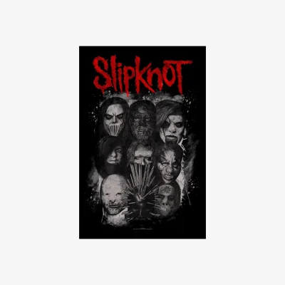 The Range Slipknot Masks Textile Poster - Black/Grey/Red