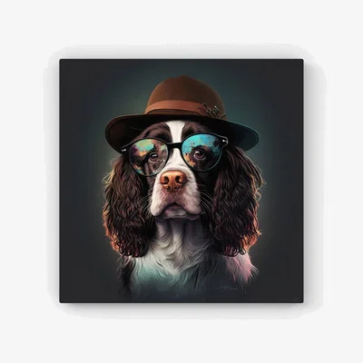 The Range Springer Spaniel Dog Splashart HD Metal Print - Neutral / 30cm