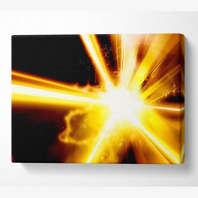 The Range Golden Lightning Bolts Canvas Print Wall Art - Yellow / 81.28cm