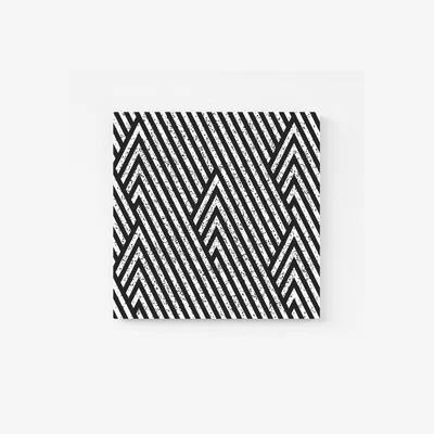The Range Oblique Black Grunge Pattern Canvas Print - Grey / Large