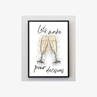 The Range Let's Make Pour Decisions Print - Gold / 29cm