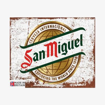 The Range Small Metal Sign Beer San Miguel - White