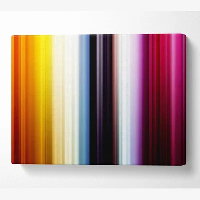 The Range Rainbow Stripes Canvas Print Wall Art - Yellow / 101.6cm