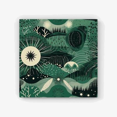 The Range Abstract Green Moon Canvas Print - Green / 76.2cm