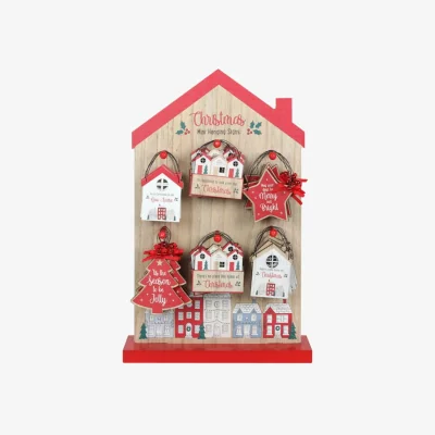 The Range Christmas Village Mini Hanging Signs 36 Festive Retail Display - Multi