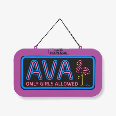 The Range Ava Pre-personalised Light-Up Neon Bedroom Sign - Pink