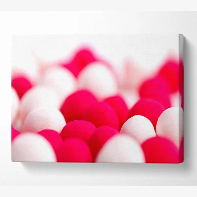 The Range Pink And White Sweet Canvas Print Wall Art - Yellow / 81.28cm