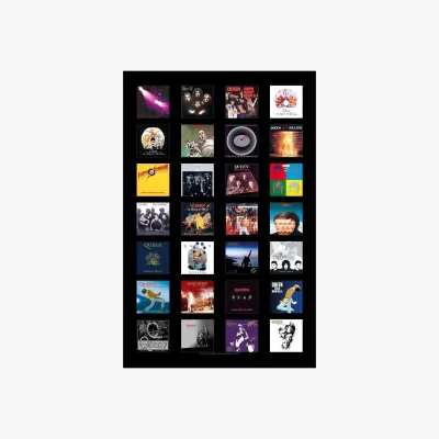 The Range Queen Albums Textile Poster - Black/Multicoloured