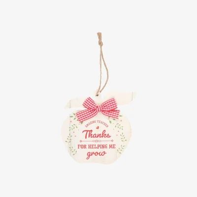 The Range Thank You Apple Hanging Decoration - Teacher Appreciation Gift - White