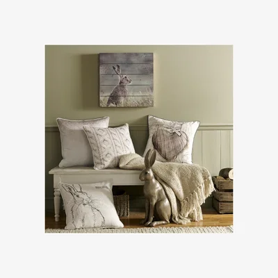 The Range Art for the Home Hare Countryside Print on Wood Wall Art - Brown
