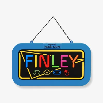 The Range Finley Pre-personalised Light-Up Neon Bedroom Sign - Black