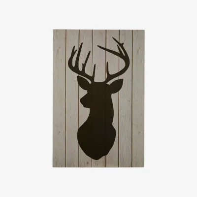The Range Madera Stag Silhouette Wall Plaque - Black, Natural