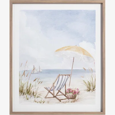 The Range Serene By The Sea Framed Art - Blue
