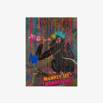 The Range Monkey See Monkey Do Graffiti Canvas