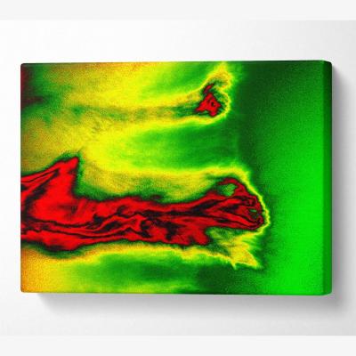 The Range Red Liquid Lava Canvas Print Wall Art - Yellow / 35.56cm