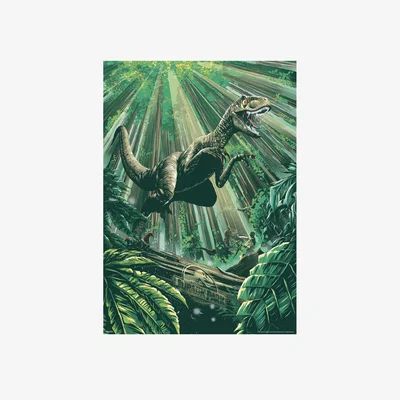 The Range Jurassic Park Raptor In Trees Limited Edition 30th Anniversary Art Print - Multi