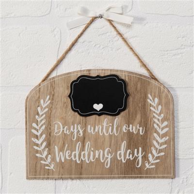 The Range Love Story Wedding Countdown Plaque - Brown
