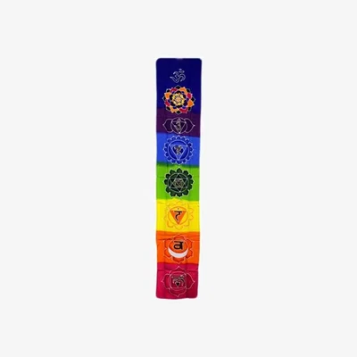 The Range Chakra Drop Rainbow Batik Wall Art - Bali Handmade 183x35cm - Multi