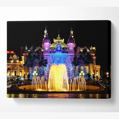 The Range Monte Carlo Casino Canvas Print Wall Art - Yellow / 35.56cm