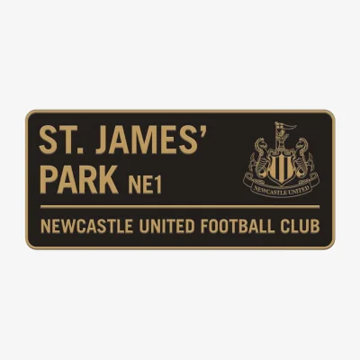 The Range Newcastle United FC Metal Two Tone Street Sign - Black/Gold
