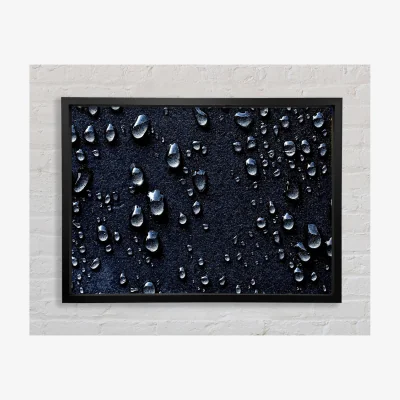 The Range Water Drops Dark Framed Print Abstract Prints - Black