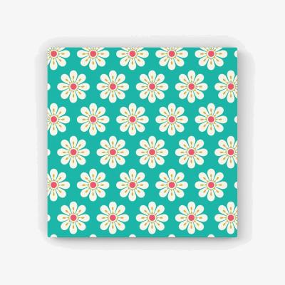 The Range Daisy Pattern HD Metal Print - Green / 40cm