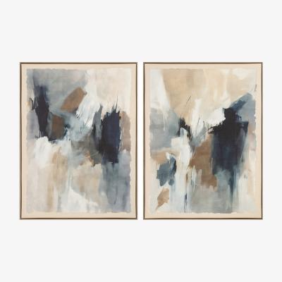 The Range Hand Finished Misty Abstract Canvas
