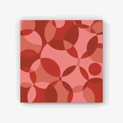 The Range Red Circle Pattern HD Metal Print - Red / 40cm