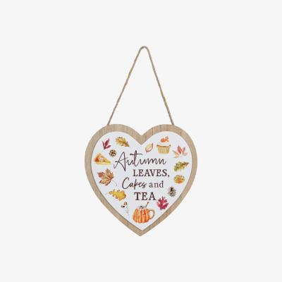 The Range Cosy Autumn Wooden Heart Plaque