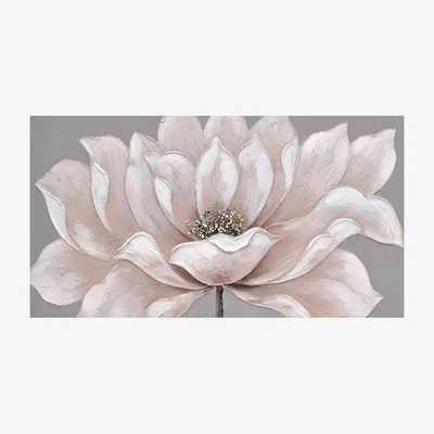 The Range Soft Pink and Grey Flower Canvas