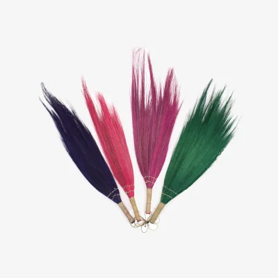 The Range Vivid Pampas Long Broom Coasters - Handcrafted Jute  Cotton, Olive Border - Multi