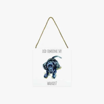 The Range Louise Nisbet (Black Lab) Wooden Block - White