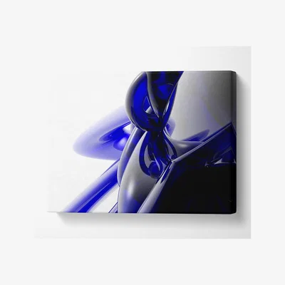 The Range Blue Liquid Twist Canvas Print Wall Art - Yellow / 66.04cm