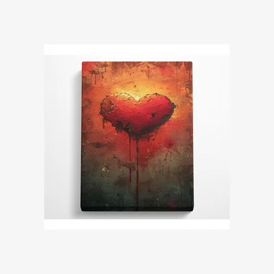 The Range Broken Heart Canvas Print - Black / 101.6cm