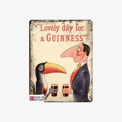 The Range Small Metal Sign Guinness Toucan - Brown