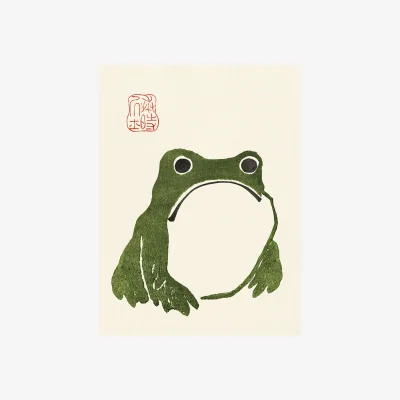 The Range Matsumoto Hoji Grumpy Frog Paper Print - Multicoloured