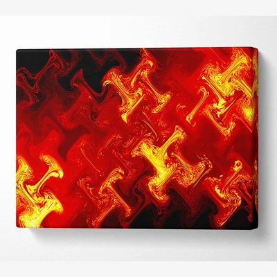 The Range Lava Patterns Canvas Print Wall Art - Yellow / 101.6cm
