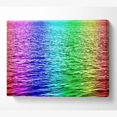 The Range Rainbow Waters Canvas Print Wall Art - Yellow / 50.8cm