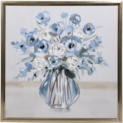 The Range Framed Floral Bouquet Canvas - Blue